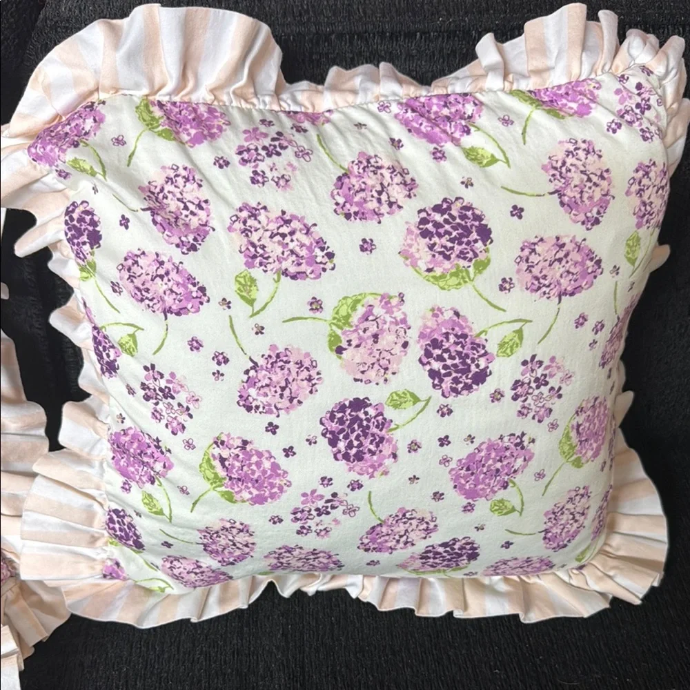 Floral Ruffled Throw Pillows (3)